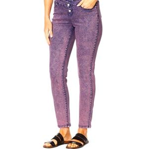 VINTAGE DG2 Diane Gilman Acid Wash Mom Jeans Purple Overdye Stretch